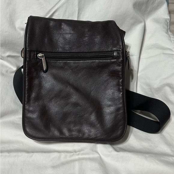 Travelon Handbags - Travelon Dark Brown Leather Crossbody Bag